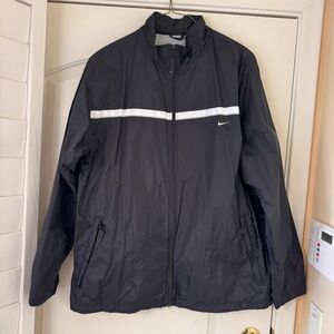 Vintage Nike Mens Black Lined Track Jacket Full Zipper Windbreaker Size XL